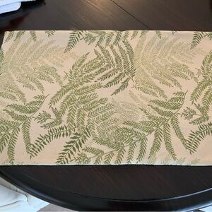 Pottery Barn Cream and Green Fern Pillow Cover